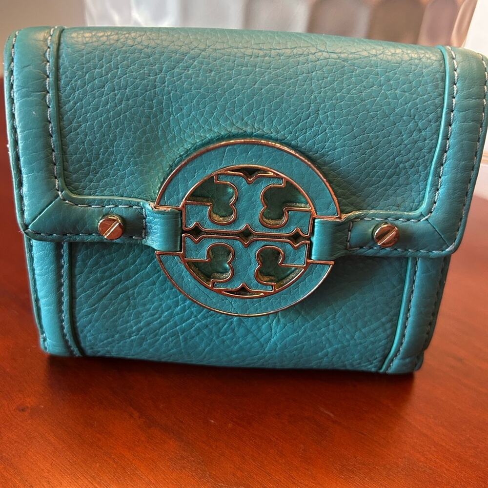 Tory Burch Turquoise Leather Wallet